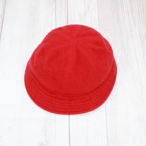Vintage LL Bean Red Felt Wool Lined Bucket Hat Size L - Picture 5 of 9